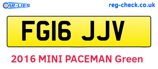 FG16JJV are the vehicle registration plates.