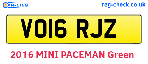 VO16RJZ are the vehicle registration plates.