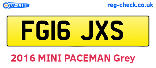 FG16JXS are the vehicle registration plates.