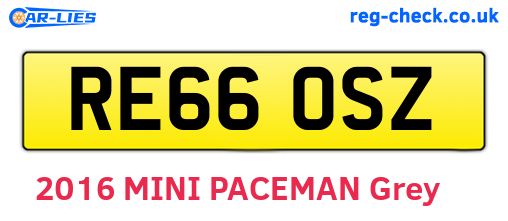 RE66OSZ are the vehicle registration plates.