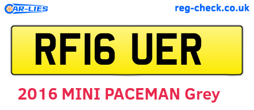 RF16UER are the vehicle registration plates.
