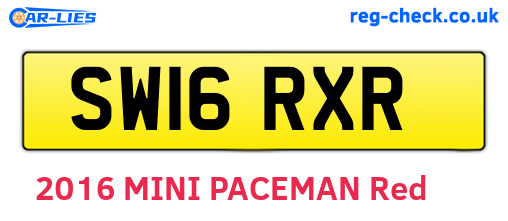 SW16RXR are the vehicle registration plates.