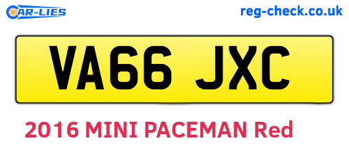 VA66JXC are the vehicle registration plates.