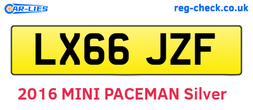 LX66JZF are the vehicle registration plates.