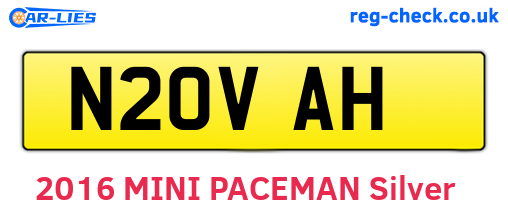 N20VAH are the vehicle registration plates.