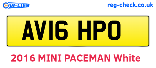 AV16HPO are the vehicle registration plates.