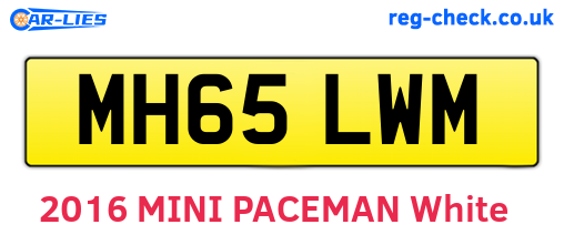 MH65LWM are the vehicle registration plates.
