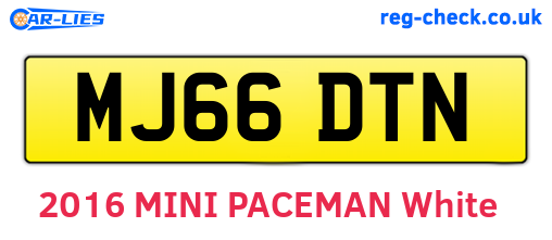 MJ66DTN are the vehicle registration plates.