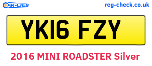 YK16FZY are the vehicle registration plates.