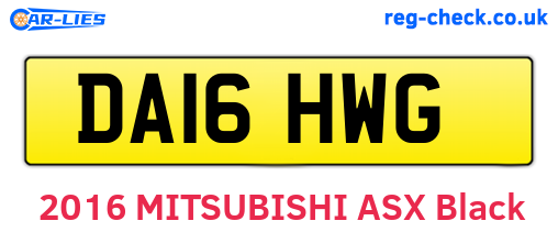 DA16HWG are the vehicle registration plates.