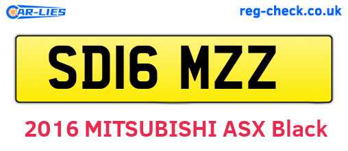 SD16MZZ are the vehicle registration plates.