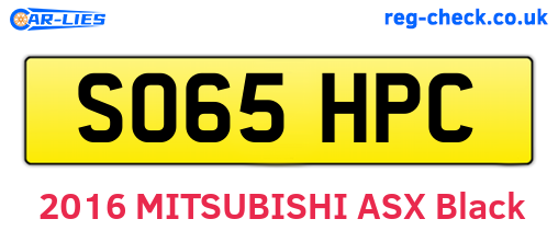 SO65HPC are the vehicle registration plates.