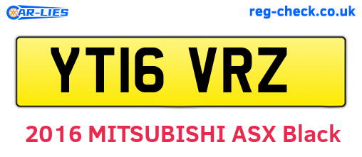 YT16VRZ are the vehicle registration plates.