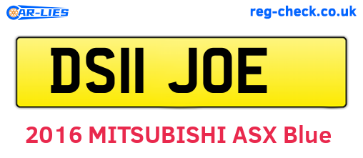 DS11JOE are the vehicle registration plates.