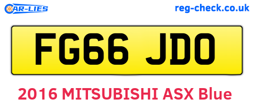 FG66JDO are the vehicle registration plates.