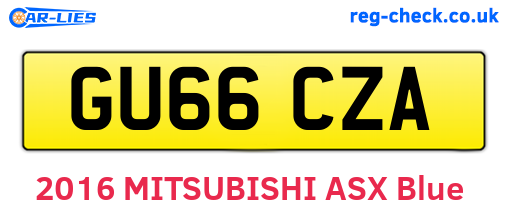 GU66CZA are the vehicle registration plates.