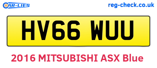 HV66WUU are the vehicle registration plates.