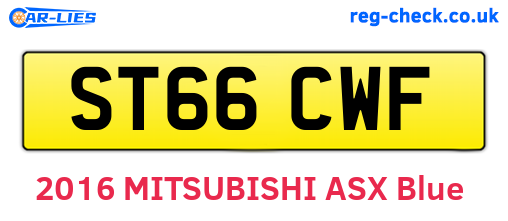 ST66CWF are the vehicle registration plates.