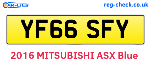 YF66SFY are the vehicle registration plates.