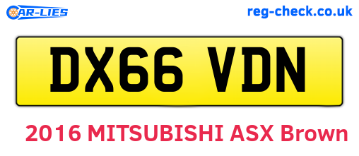 DX66VDN are the vehicle registration plates.