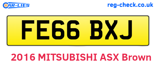 FE66BXJ are the vehicle registration plates.