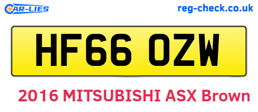 HF66OZW are the vehicle registration plates.