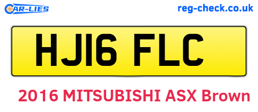HJ16FLC are the vehicle registration plates.