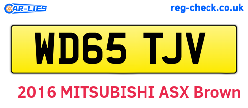 WD65TJV are the vehicle registration plates.