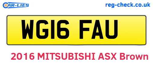 WG16FAU are the vehicle registration plates.