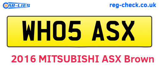 WH05ASX are the vehicle registration plates.