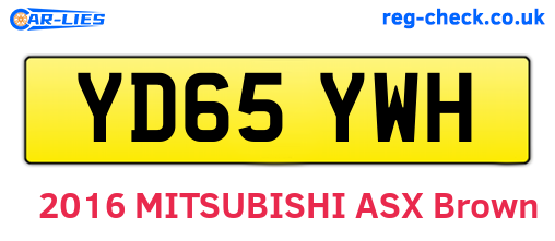 YD65YWH are the vehicle registration plates.