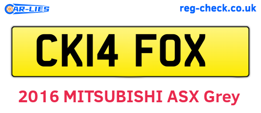 CK14FOX are the vehicle registration plates.