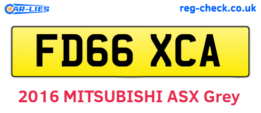 FD66XCA are the vehicle registration plates.