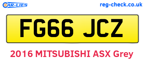 FG66JCZ are the vehicle registration plates.