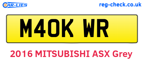 M40KWR are the vehicle registration plates.
