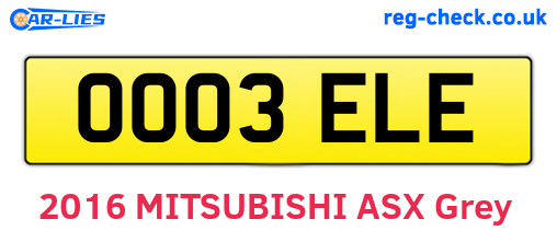 OO03ELE are the vehicle registration plates.