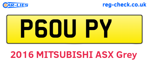 P60UPY are the vehicle registration plates.