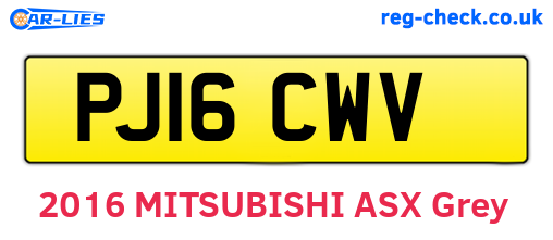 PJ16CWV are the vehicle registration plates.