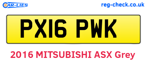 PX16PWK are the vehicle registration plates.
