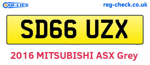 SD66UZX are the vehicle registration plates.