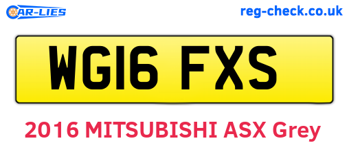 WG16FXS are the vehicle registration plates.