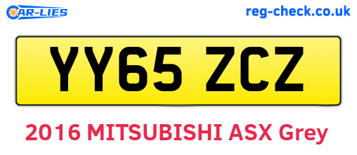 YY65ZCZ are the vehicle registration plates.