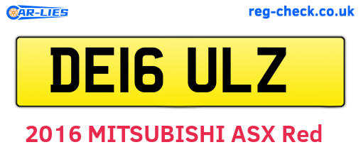 DE16ULZ are the vehicle registration plates.