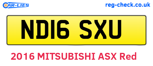 ND16SXU are the vehicle registration plates.