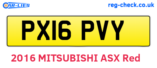 PX16PVY are the vehicle registration plates.