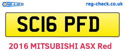 SC16PFD are the vehicle registration plates.