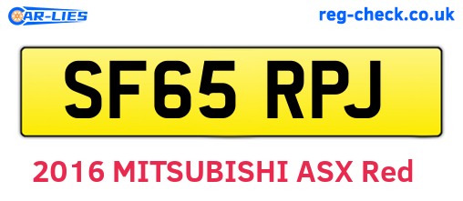 SF65RPJ are the vehicle registration plates.