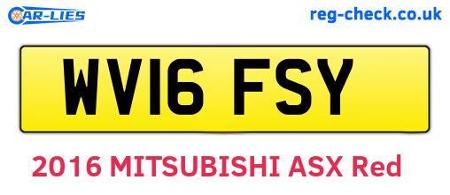 WV16FSY are the vehicle registration plates.