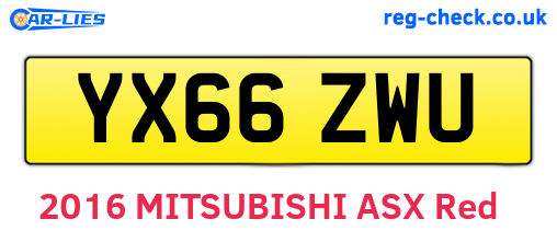 YX66ZWU are the vehicle registration plates.