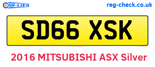 SD66XSK are the vehicle registration plates.